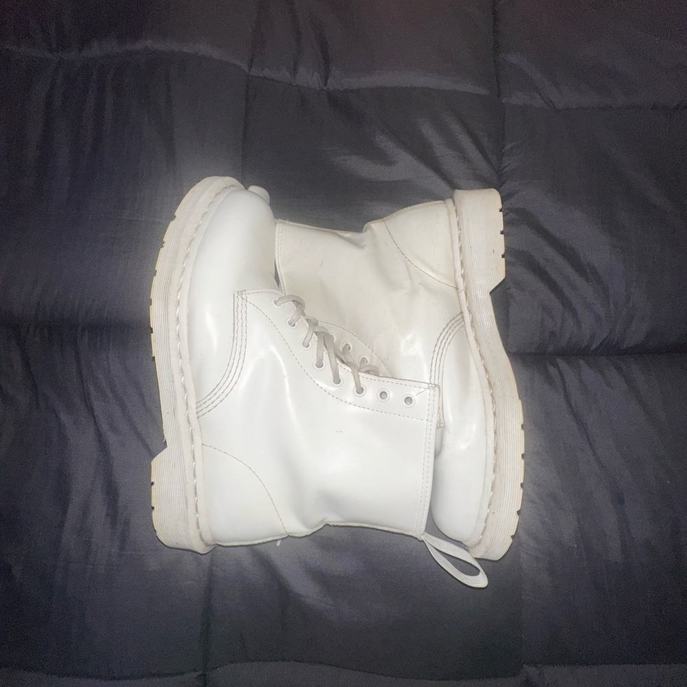 Dr. Martens White Leather Boots
